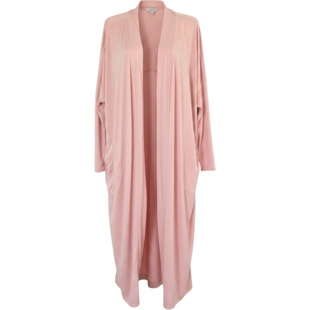 Athleta Modal Full Length Robe Pink Duster Cardigan Pockets S/M Lightweight